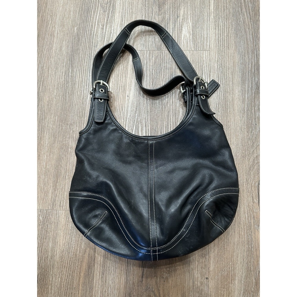 Coach Black Leather Tote Bag